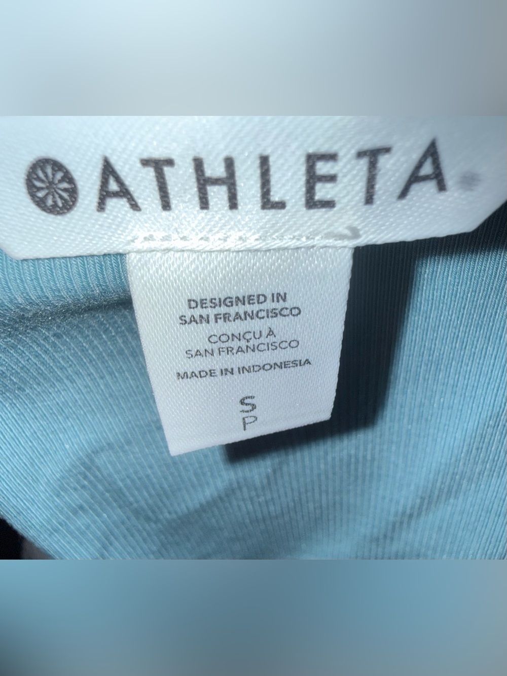 Athleta light blue ribbed crop top w/ unique double-strap detailing, size S, NWT - Picture 5 of 5